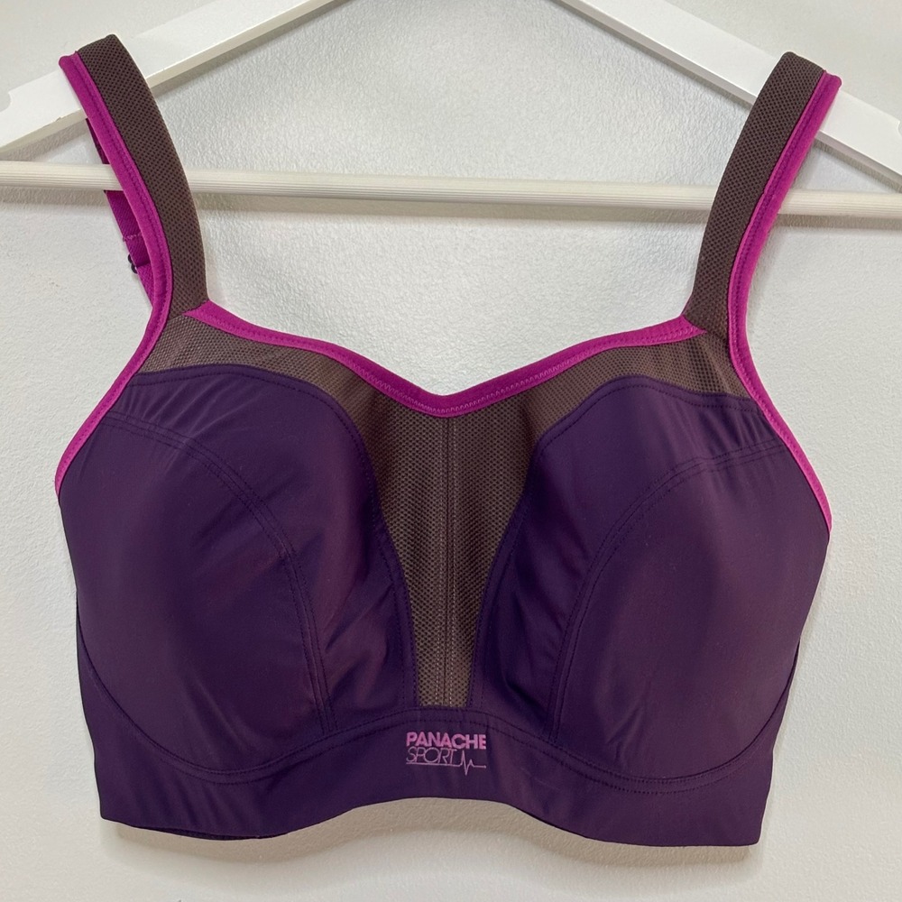 Panache Sport Women's Bra Purple High Impact Underwire Sports Bra 30G Gym Run